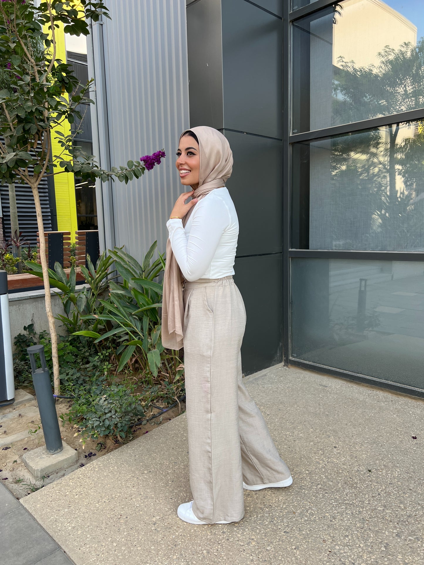 BEIGE LINEN PANTS